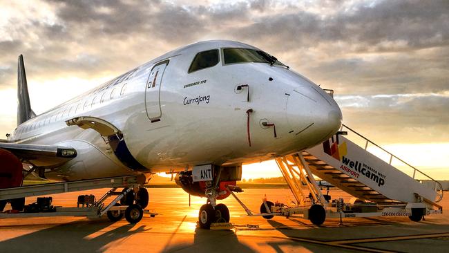 A plane touches down at the $200M privately owned Wellcamp Airport, which was developed by Toowoomba’s Wagner family. Picture by Cathy Finch