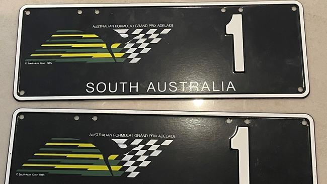 The ‘1’ plate is reserved just under $1m making it the most valuable plate to ever be offered in SA. Picture: Historic Plates