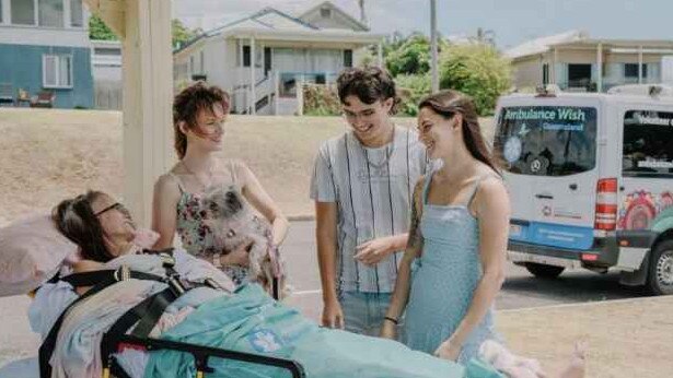 Alison Gray during her last trip to the beach with her children Eden, Jess and Josh Gray. Picture – supplied.