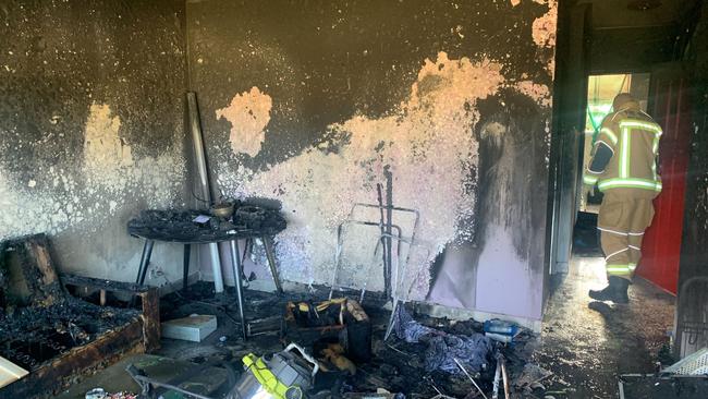 The aftermath of the unit fire in Punchbowl. Picture: Fire and Rescue NSW