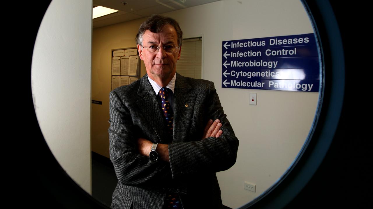 Professor Peter Collignon from the Australian National University Medical School in Canberra, in the ANU microbiology lab.