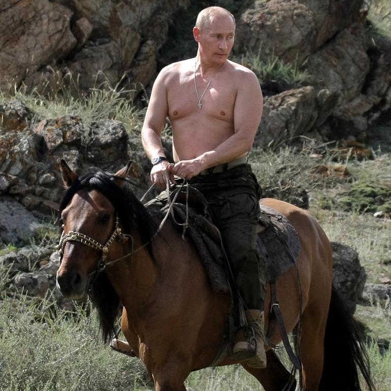 Putin was once famously photographed shirtless while riding a horse to display his vigour.