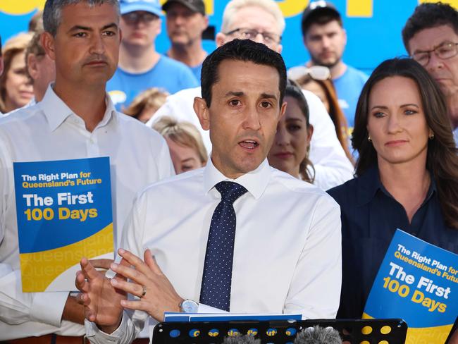 GOLD COAST, AUSTRALIA - OCTOBER 13, 2024: Queensland opposition leader David Crisafulli during a press conference at Metricon stadium. Picture: Tertius Pickard