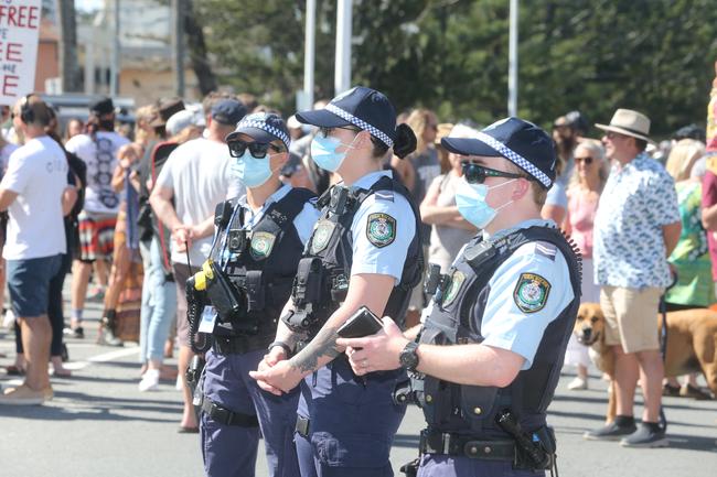 People in the Tweed are protesting the border restrictions. 22 August 2021 Coolangatta Picture by Richard Gosling