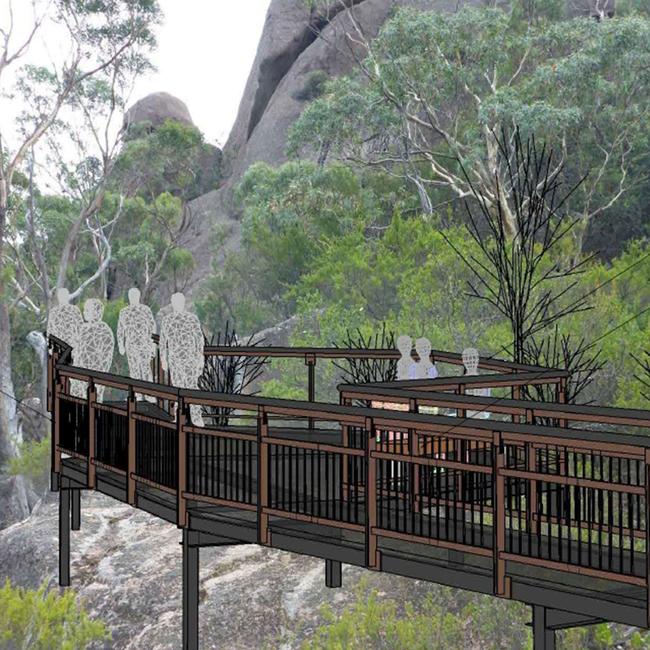 An artist’s impression from a development application for a new viewing platform at Wineglass Bay, Freycinet.