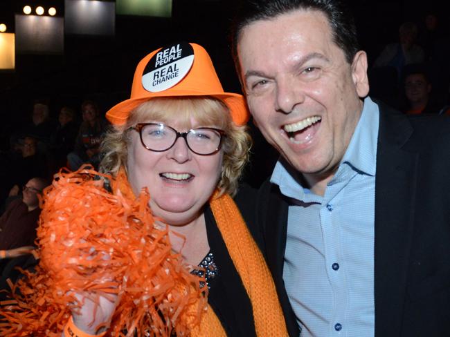 Senator Nick Xenophon is celebrating already. Picture: Brenton Edwards)