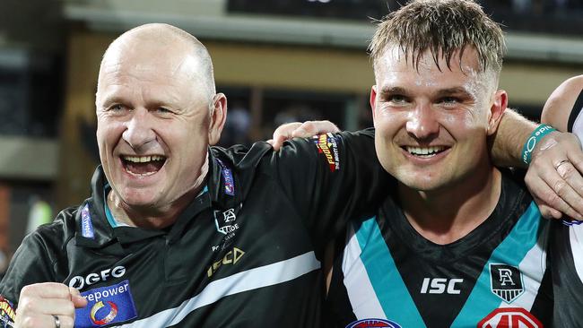 Ken Hinkley says Ollie Wines isn’t going anywhere. Picture: Sarah Reed