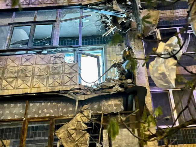 This handout picture on the official Telegram account of Vyacheslav Gladkov, governor of the Belgorod region, shows damage after an explosion in the city. Picture: AFP