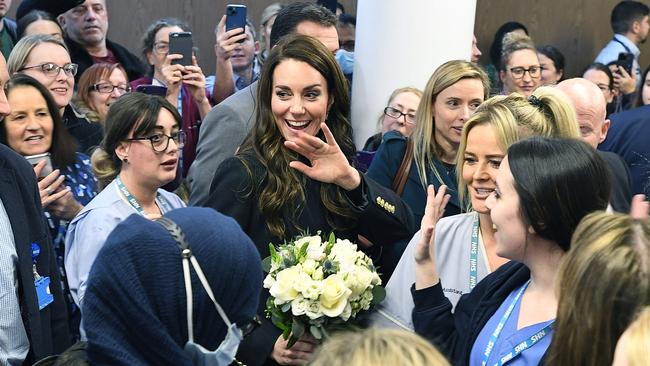 The crowd response to the Prince and Princess of Wales at Liverpool hospital was warm and supportive in the wake of Spare’s release. Picture: Bruce Adams-WPA Pool/Getty Images