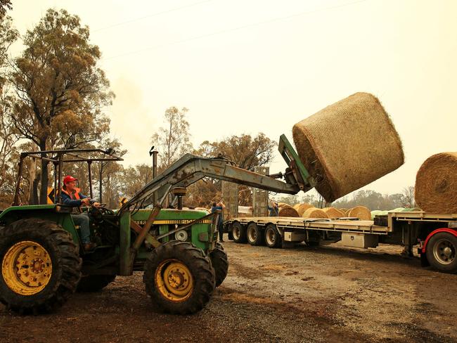 Help on its way: A Need For Feed convoy provides critical relief to Buchan after the bushfire. Picture: Mark Stewart