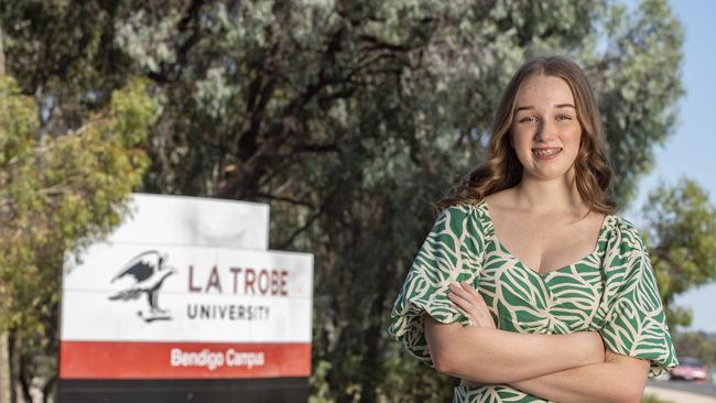 Alysha Toohill from Kyabram at La Trobe University. Picture: Zoe Phillips
