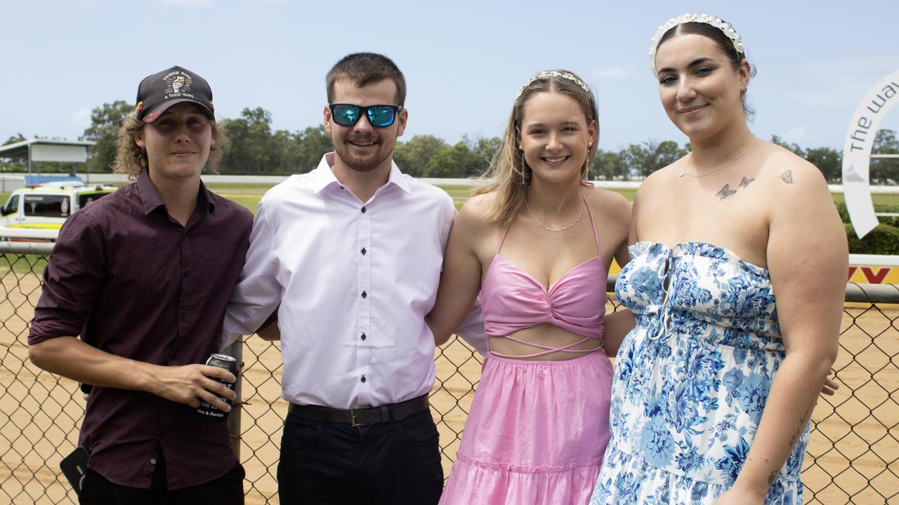 Ethan Harvey, Taylor Jacobsen with Courtney and Felicity at the Bundaberg Catholic Schools Race Day.