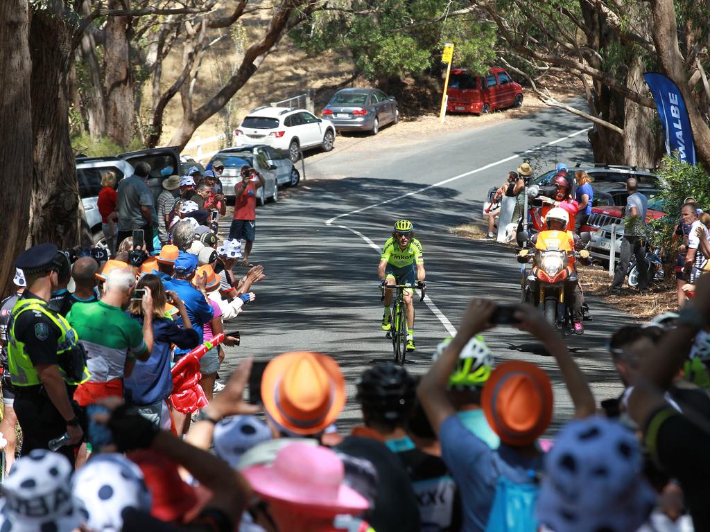 The first rider makes it up King of the Mountain.