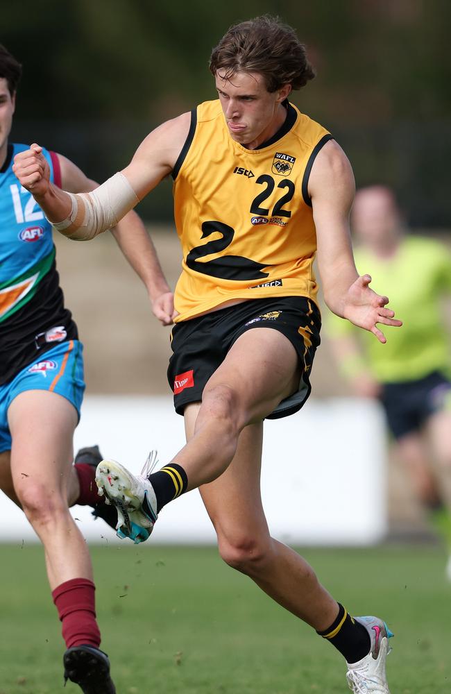 Bo Allan in action for WA in 2023. Picture: Sarah Reed/AFL Photos via Getty Images.