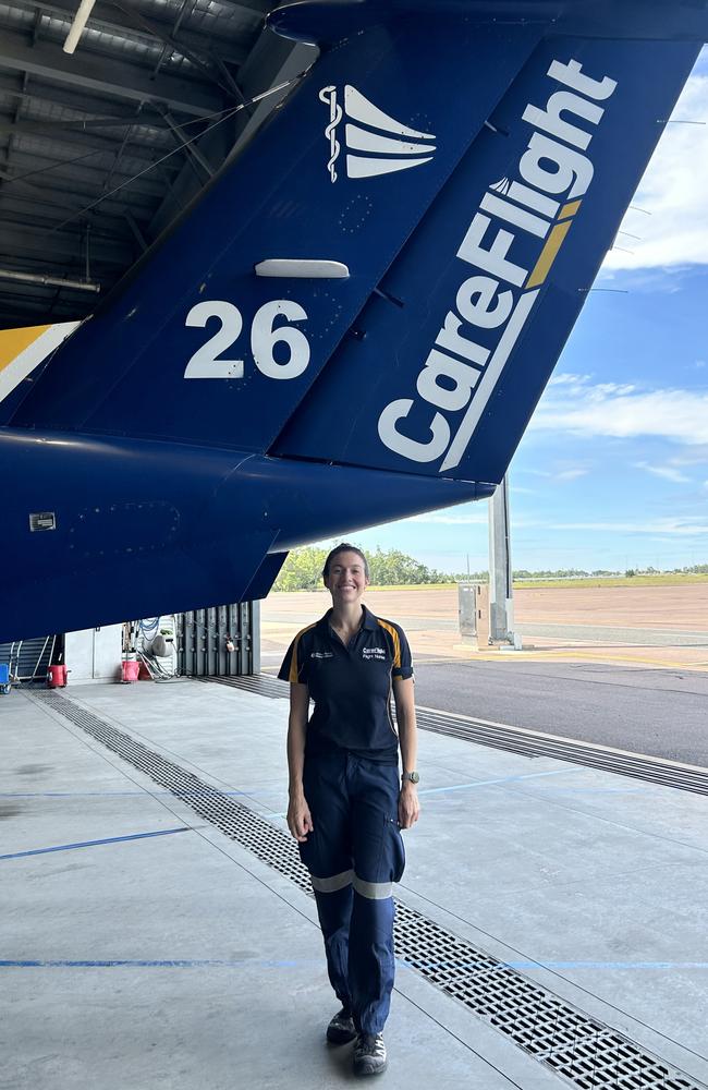 Ms Brookes said she was proud to help others in her role as a midwife with CareFlight. Picture: Supplied
