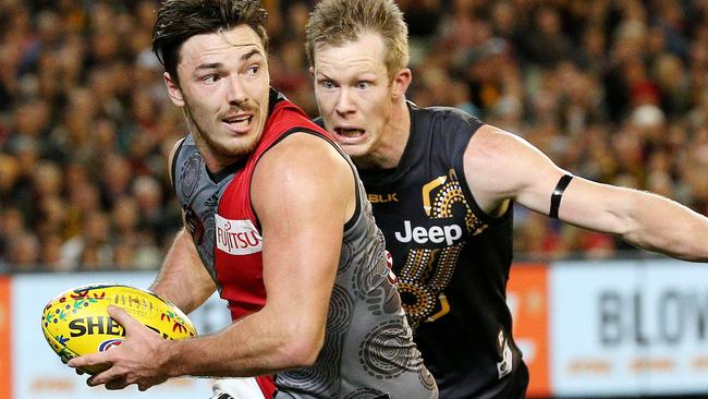 Michael Hibberd is yet to commit to the Bombers for next season. Picture: Colleen Petch