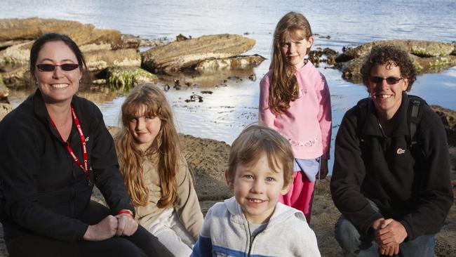 Rachel Power with daughters Jemma and Jasmine, son Teddy and husband Greg.