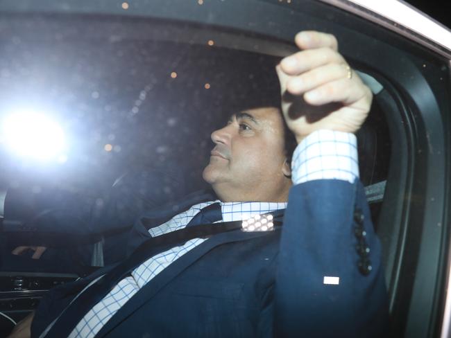 John Barilaro leaves after the Nationals’ crisis party room meeting on Thursday night. Picture: Christian Gilles