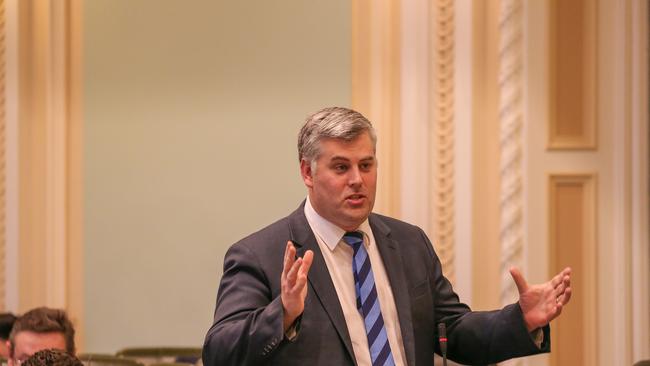 Queensland Police Minister Mark Ryan during question time at Queensland parliament. The legalisation of minors in indefinite detention at adult facilities are one of 57 amendments the government plans to make law.