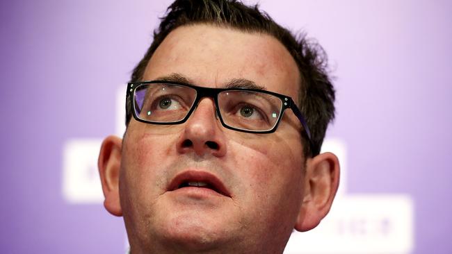 Victorian Premier Daniel Andrews announces the latest coronavirus infection numbers as the state of Victoria struggles through a second wave of COVID-19. Picture: Ian Currie/NCA NewsWire.