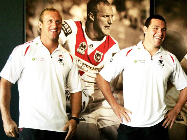 Mark Gasnier (L) and Jason Ryles, were co-captains at the Dragons.