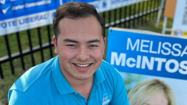 Kalvin Biag, a former staffer in MP Melissa McIntosh’s office, had his vacant position used as motivation to encourage interns to recruit more Liberal members. Picture: Instagram