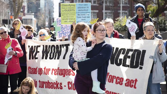 Supporters of a Tamil asylum seeker family protested in Melbourne this week. Picture: AAP/Ellen Smith