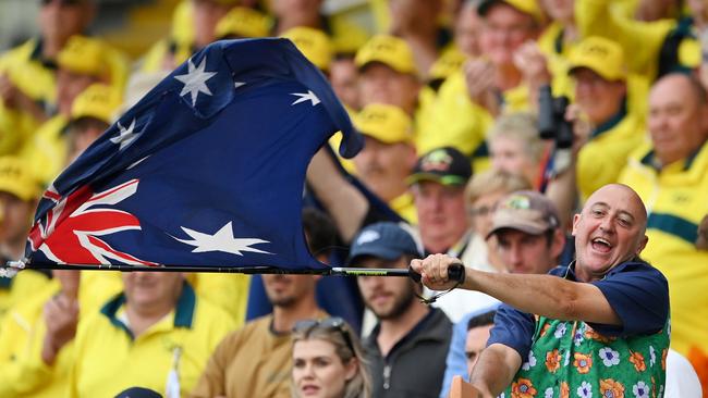 A fan of Australia after Australia defeated England at Edgbaston.