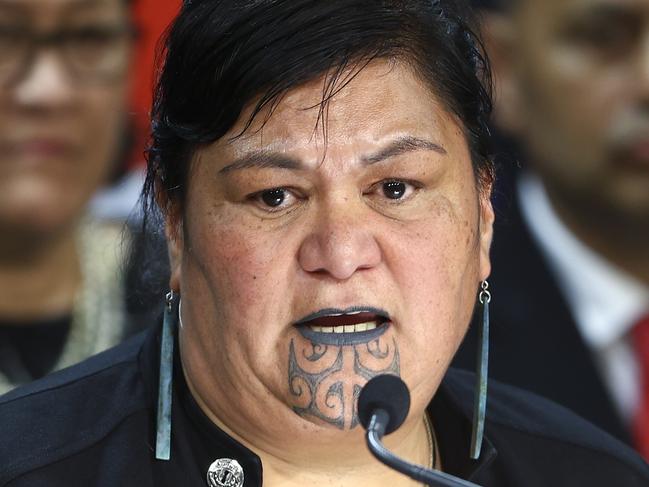 WELLINGTON, NEW ZEALAND - NOVEMBER 02: Newly appointed Minister of Foreign Affairs Nanaia Mahuta speaks during a Labour press conference at Parliament on November 02, 2020 in Wellington, New Zealand. Labour's Jacinda Ardern claimed a second term as prime minister after claiming a majority in the 2020 New Zealand General Election on Saturday 17 October, claiming 64 seats.  (Photo by Hagen Hopkins/Getty Images)