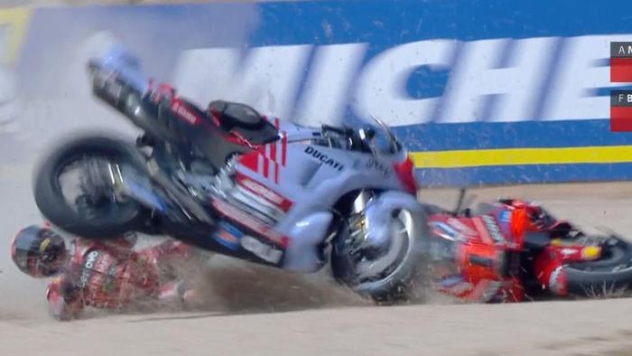 Big Moto GP crash in Spain