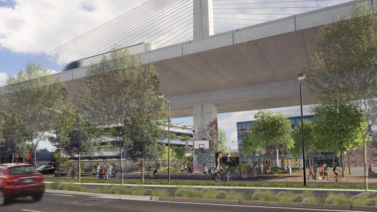 Artist's impression of the elevated motorway. Supplied by Luigi Rossi & Associates