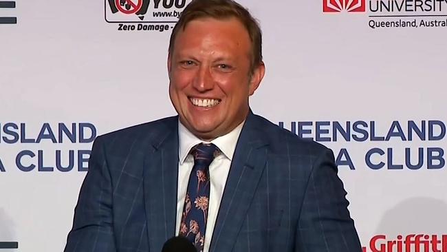 The smile that started a storm at Queensland Media Club. Picture: Sky News Australia