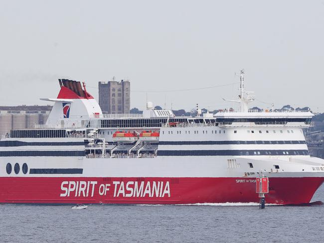 Spirit of Tasmania leaving Corio Bay on route to Devonport. Picture: Alan Barber