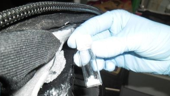 Concealments of cocaine which were sewn into the lining of luggage carried into Cairns Airport by Spanish national Jose Lozano Garcia. Picture: Supplied