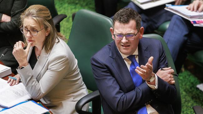 MELBOURNE, AUSTRALIA - NewsWire Photos MAY 31st, 2023:  Deputy Premier Jacinta Allen and Premier Daniel Andrews during Question Time at Victorian Parliament. Picture: NCA NewsWire / David Geraghty