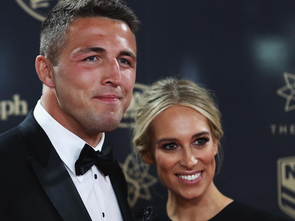 Sam Burgess with Phoebe before their split. Picture: Ryan Pierse/Getty Images