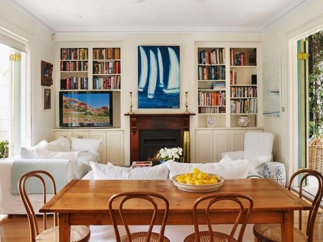 The light and airy living area in the Queen St, Woollahra, home.