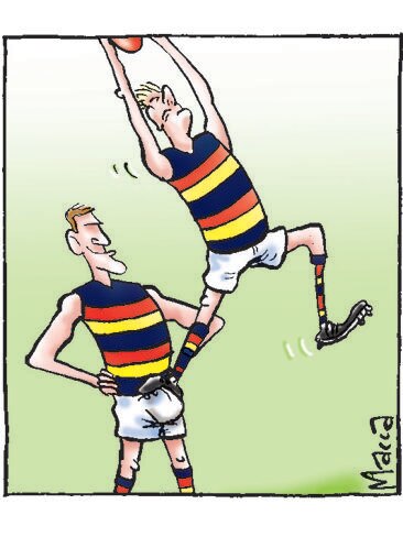 Macca’s view of Richard Douglas returning to footy wearing a box.