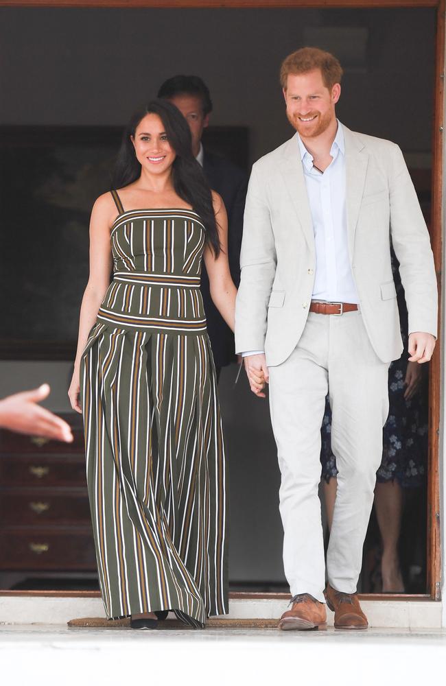 Meghan recycled a dress she had previously worn in Australia. Picture: Paul Edwards — Pool/Getty Images.