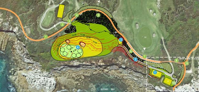 Map of the planned coastal walkway around the NSW Golf Course. Picture: Randwick Council.