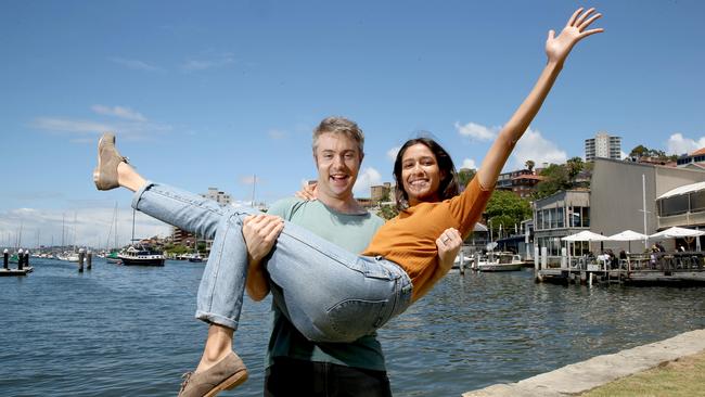 Ensemble Theatre actors rehearsing in the sunshine. Picture: AAP Image/Annika Enderborg