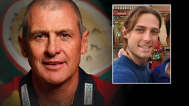 Cy Walsh, inset, killed his Adelaide Crows coach father, Phil Walsh, when affected by mental illness.