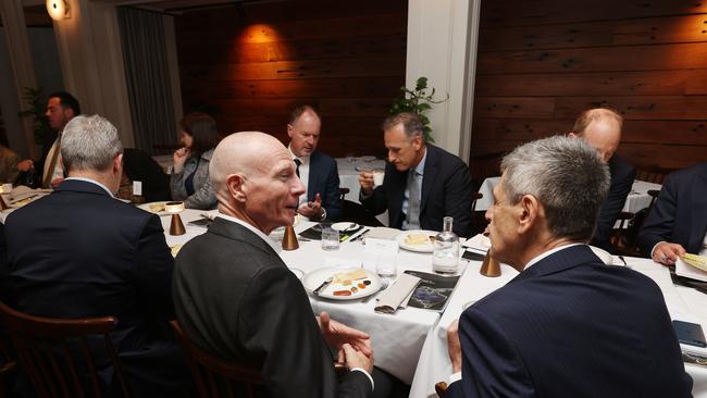 The Australian policy editor Tom Dusevic and Cochlear CEO Dig Howitt at the BCA Competitiveness and Productivity Roundtable. Picture: John Feder