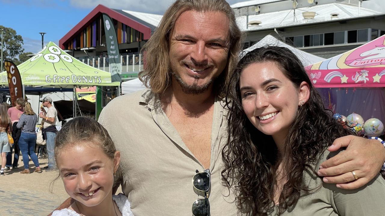 Louella Hendry, Adam Hendry, and Emma Christensen enjoy People's Day at the 2024 Gympie Show.