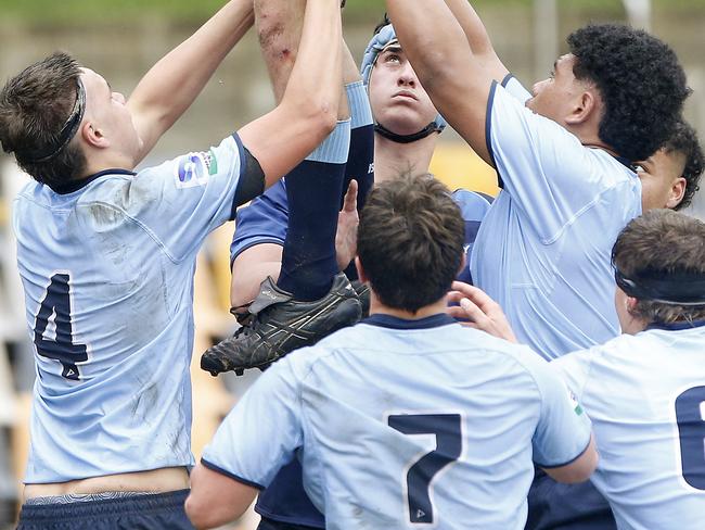 Isaac Perkins   for Waratahs.  Under 16s Waratahs  v Melbourne Rebels in Super Rugby National Championships Round 1 at Leichhardt Oval. Picture: John Appleyard.