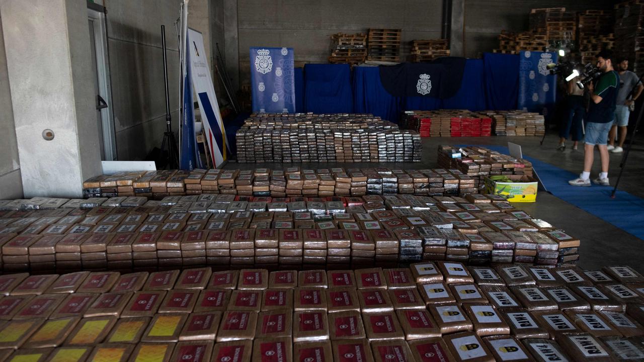 Packages of cocaine totalling 9416 kilos were found hidden in a container from Ecuador in the port of Algeciras, southern Spain, on August 25, 2023. Picture: JORGE GUERRERO / AFP