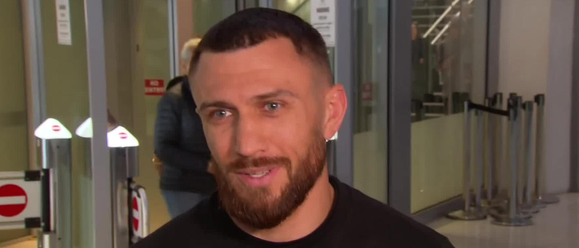 Vasiliy Lomachenko has arrived in Perth ahead of his world title showdown against George Kambosos. Picture: Supplied