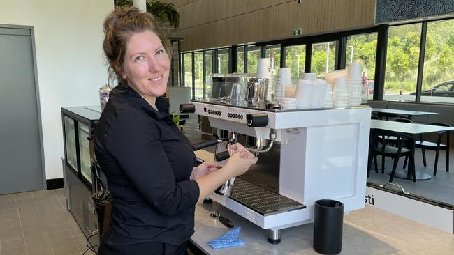 Bryony Smith in the cafe space of the $28m Wiigulga Sports Complex at Woolgoolga. Picture: Chris Knight