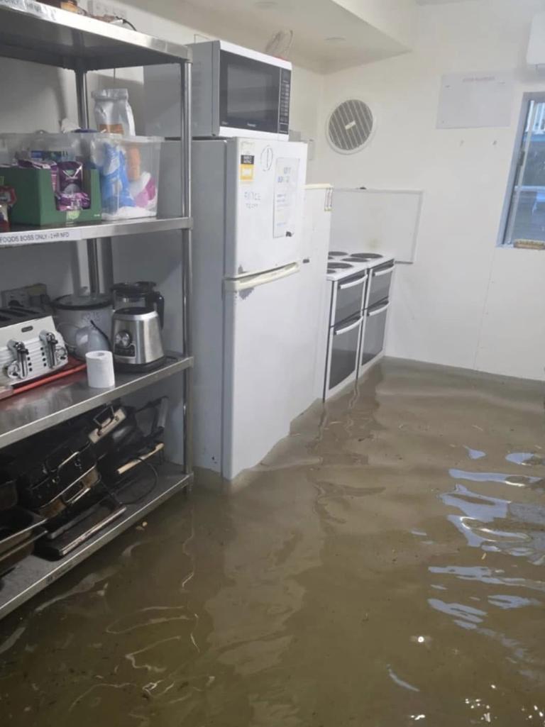 Flooding inside a Hervey Bay home after flash flooding from ex-Tropical Cyclone Alfred on Sunday morning, March 9. Photo: Tina Davie