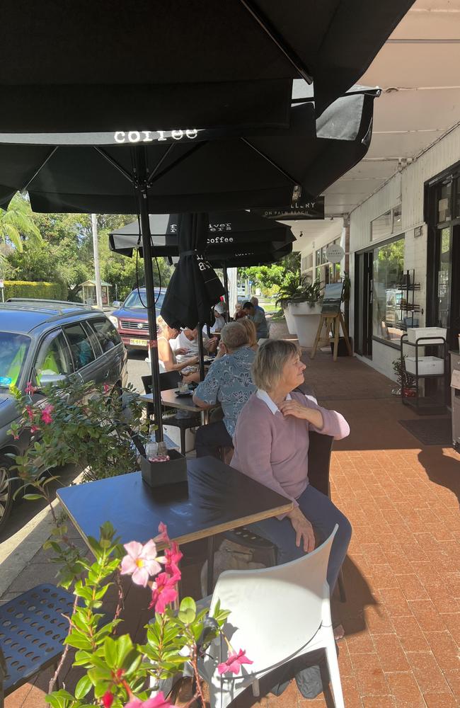 Tables and chairs near the kerbside outside the cafe, Pronto Creative Foods, on Barrenjoey Rd, Palm Beach, in 2015. Picture: Supplied